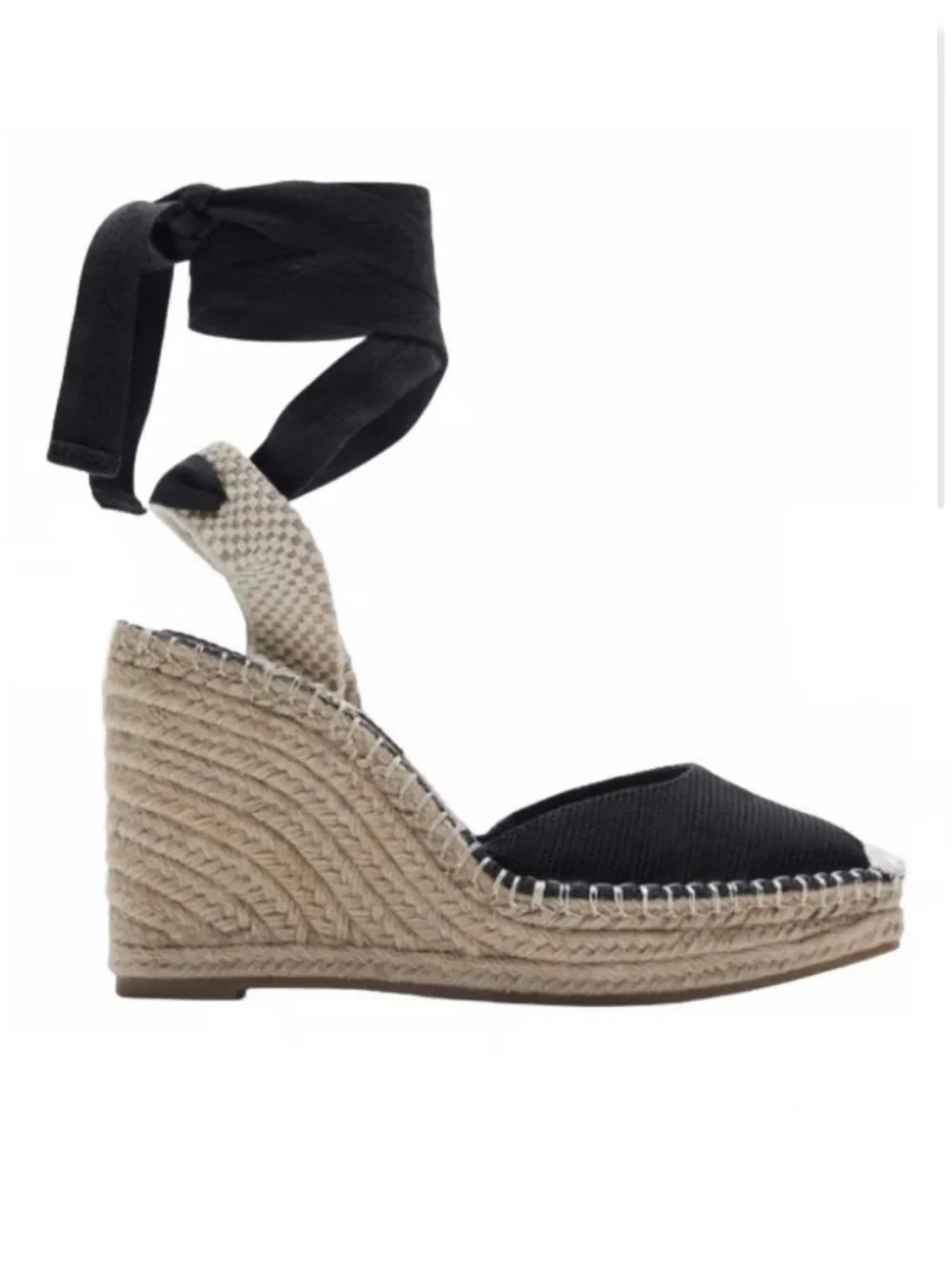 NEW ZARA Ankle Tie Raffia Espadrille Wedge Sandals, 10 - Picture 1 of 12